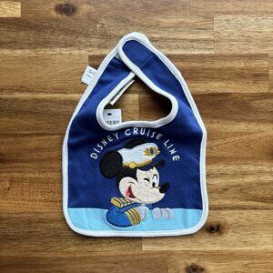 Disney Cruise Line Baby Bib Mickey Captain Blue ONE SIZE Vacation Trip NWT